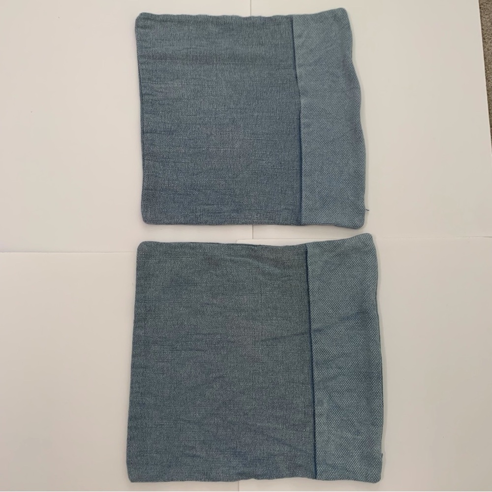 West Elm Blue Knit Pillow Covers Set Of 2 16x16inch